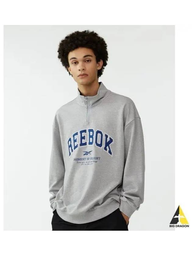 Archive Half Zip Up Sweatshirt Gray - REEBOK - BALAAN 1