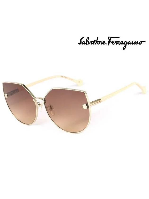 Eyewear Cat Eye Metal Sunglasses Brown - SALVATORE FERRAGAMO - BALAAN 3