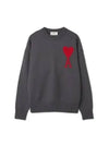 Big Heart Logo Wool Knit Top Grey - AMI - BALAAN 2