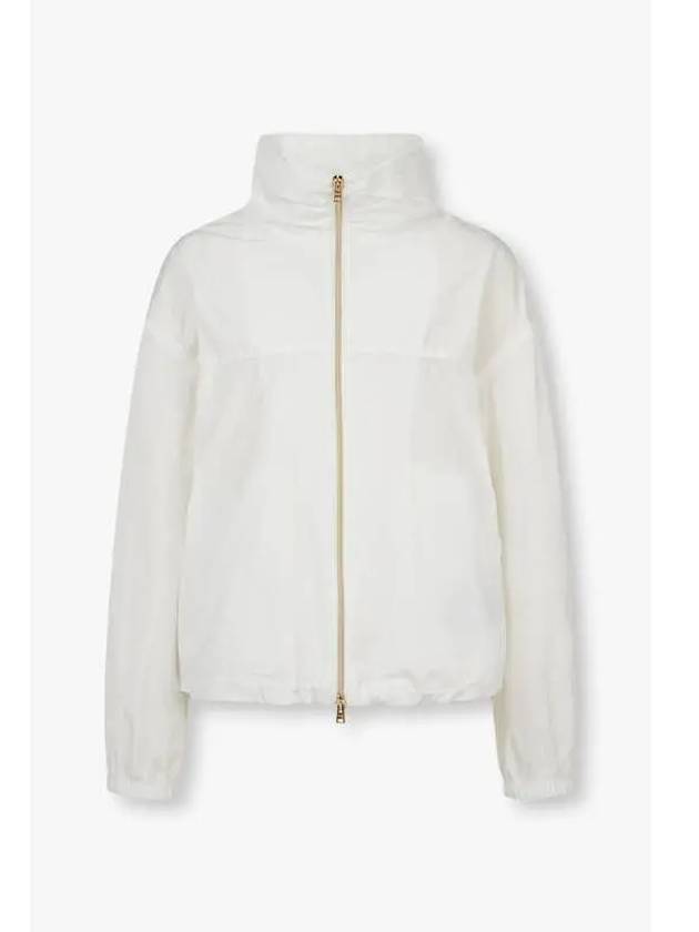 Women s Gathered High Neck Zip Up Jacket White - HERNO - BALAAN 1