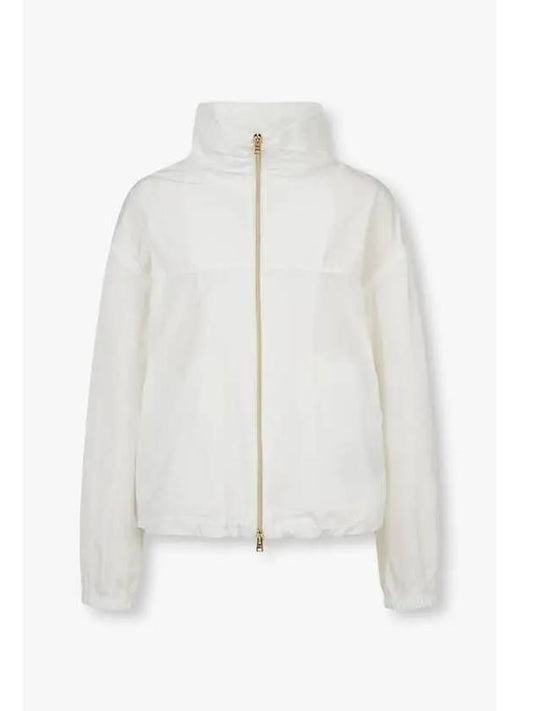 Women s Gathered High Neck Zip Up Jacket White - HERNO - BALAAN 1