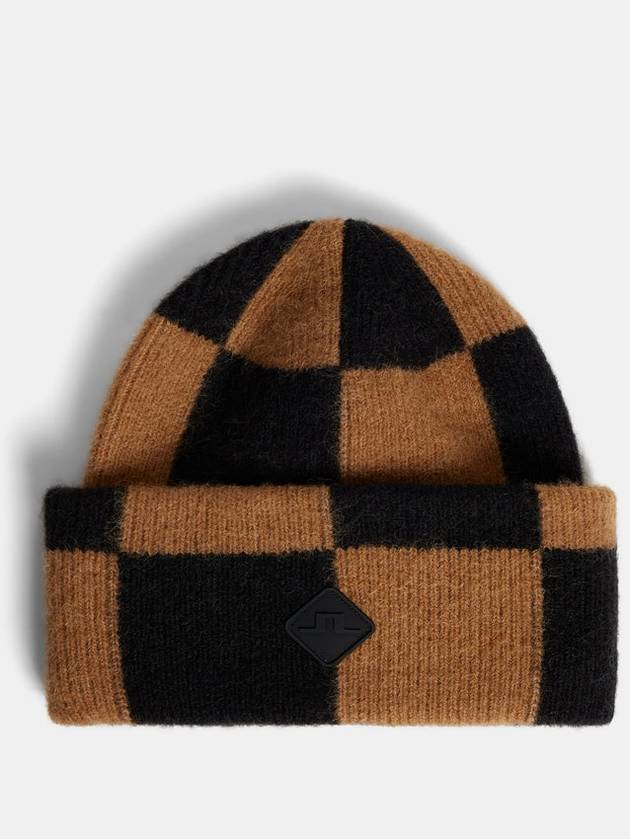 Knit JIVE CHECKERED BEANIE FMAC10180 9999 Men's Jive Check Beanie - J.LINDEBERG - BALAAN 2