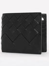 Intrecciato Leather Bi Fold Half Wallet Black - BOTTEGA VENETA - BALAAN 4