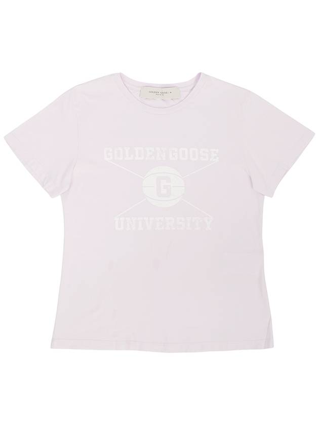 University Print Short Sleeve T-Shirt Pink - GOLDEN GOOSE - BALAAN 2