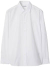 Embroidered Logo Cotton Long Sleeve Shirt White - BURBERRY - BALAAN 1