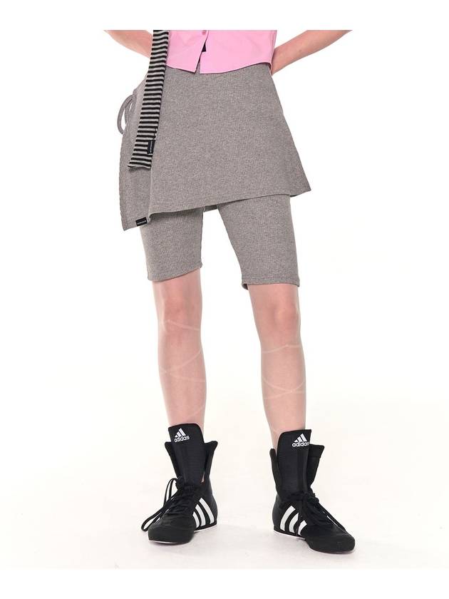 Biker Lap Skirt Shorts Gray - ZIZEMUSEUM - BALAAN 1