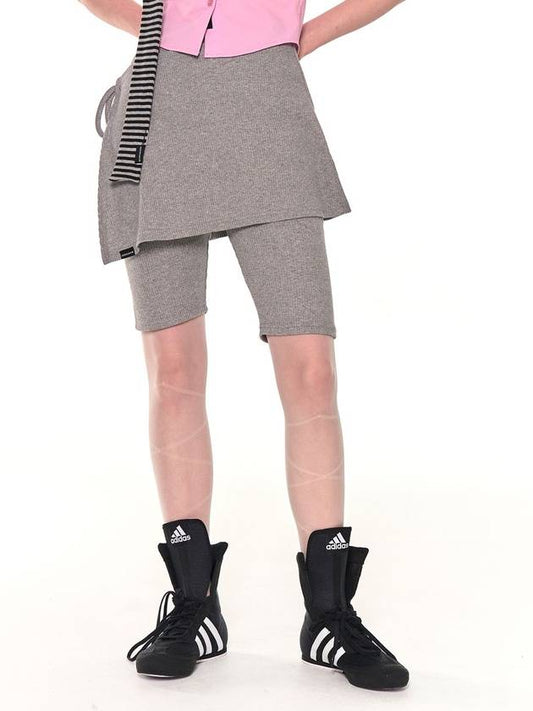 BIKER LAP SKIRT SHORTS GRAY - ZIZEMUSEUM - BALAAN 1