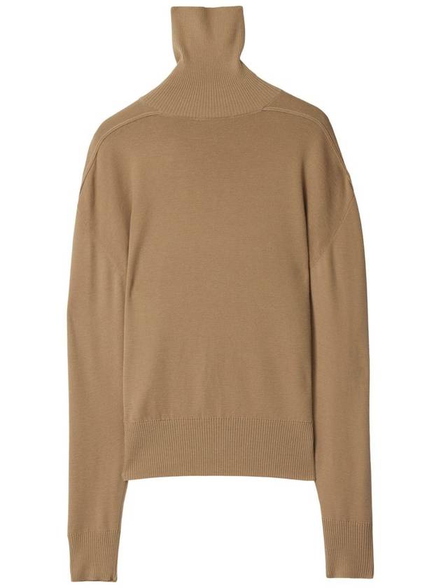 Roll Neck Wool Knit Top Flax - BURBERRY - BALAAN 3