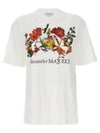 Dutch Flower Logo-Prined Crewneck Short Sleeve T-Shirt White - ALEXANDER MCQUEEN - BALAAN 2