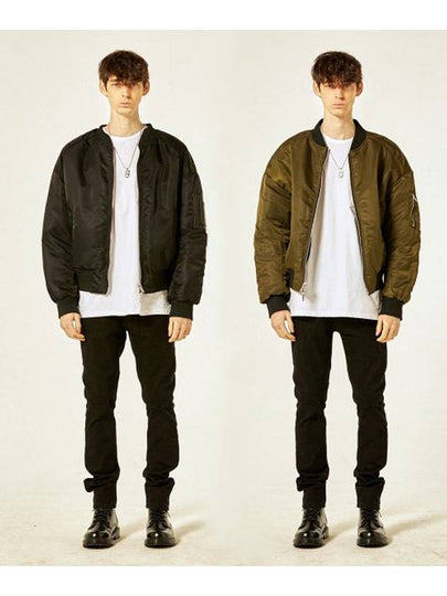 Reversible Ma 1 Bomber Jacket Black Khaki - BUTTON SEOUL - BALAAN 2