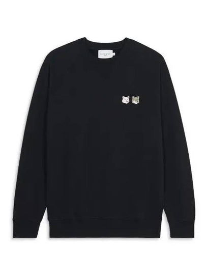 Monochrome Fox Head Patch Classic Sweatshirt Black - MAISON KITSUNE - BALAAN 2