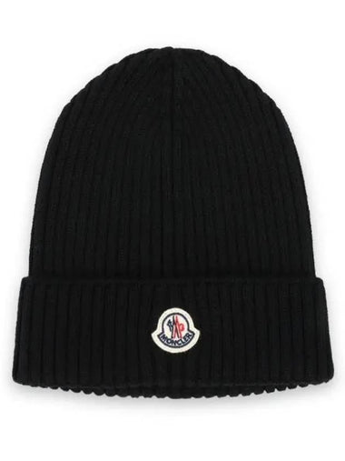 Ulsan Kids Logo Patch Beanie 3B00012 M1131 999 - MONCLER - BALAAN 1