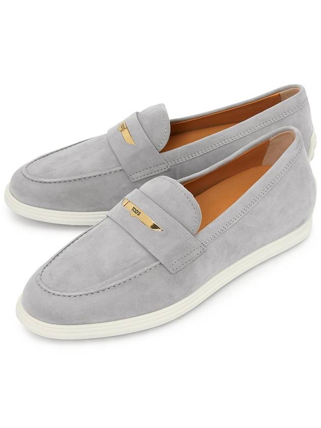 Women's Suede Loafers Grey - TOD'S - BALAAN 2