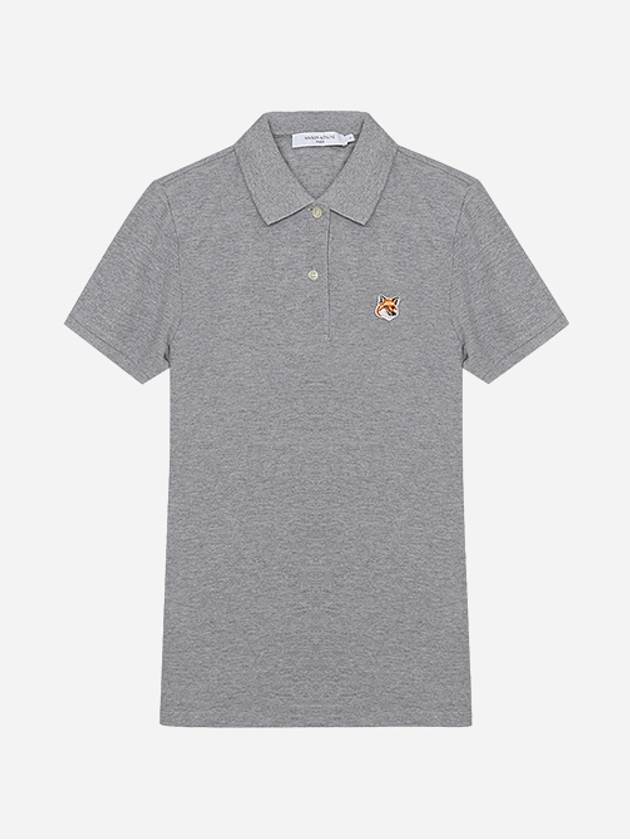 Fox Head Patch Classic Short Sleeve Polo Shirt Gray - MAISON KITSUNE - BALAAN 2