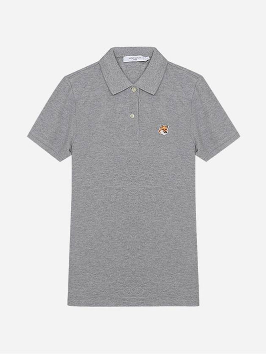 Fox Head Patch Classic Short Sleeve Polo Shirt Grey - MAISON KITSUNE - BALAAN 2