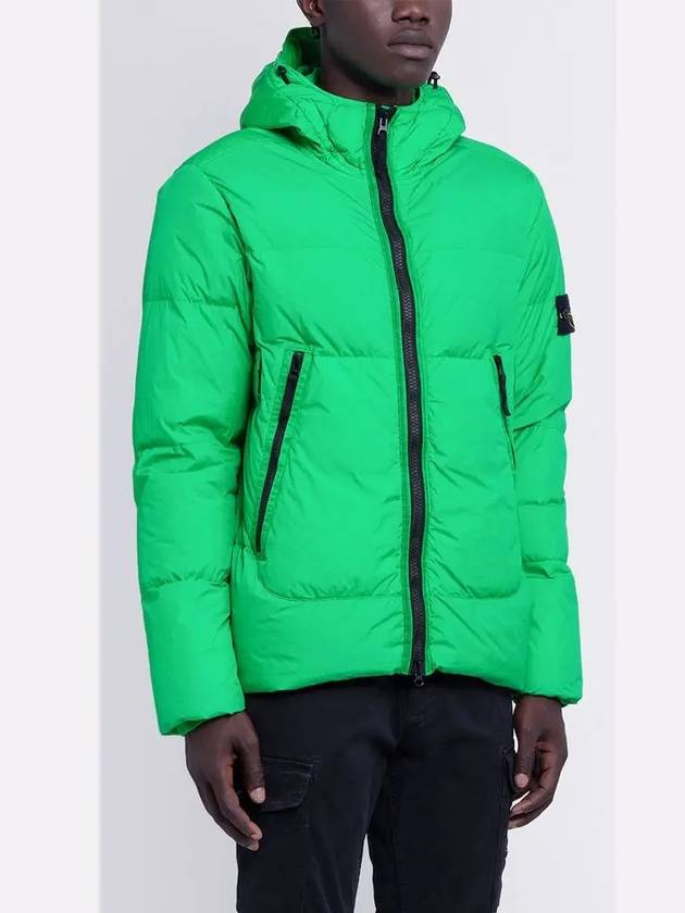 Garment Dyed Crinkle Reps Down Padded Bright Green - STONE ISLAND - BALAAN 5