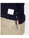 RWB Button Ribbed Polo Wool Knit Top Navy - THOM BROWNE - BALAAN 7