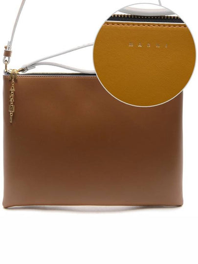 Two-Tone Leather Cross Bag Brown - MARNI - BALAAN 2