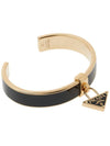 Triangle Logo Plaque Metal Bracelet Black Gold - PRADA - BALAAN 3