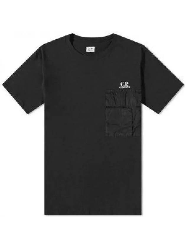 Logo Pocket Crew Neck Cotton Jersey Short Sleeve T-Shirt Black - CP COMPANY - BALAAN 2