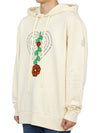 JW Anderson Flower Fleece Jersey Hooded Top Beige - MONCLER - BALAAN.