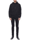 Lens Wappen Diagonal Fleece Hoodie Black - CP COMPANY - BALAAN 4