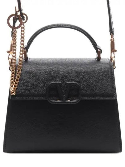 Garavani Leather Tote Bag Black - VALENTINO - BALAAN 2