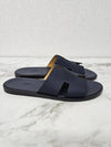 Izmir Leather Slippers Marine Brown - HERMES - BALAAN 5