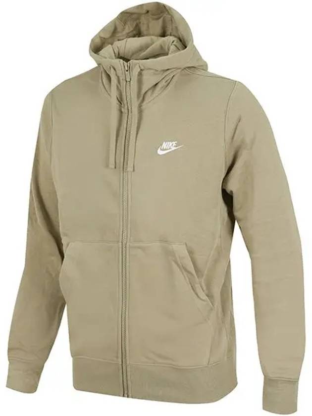 Sportswear Club Zip Up Hoodie Khaki - NIKE - BALAAN 3