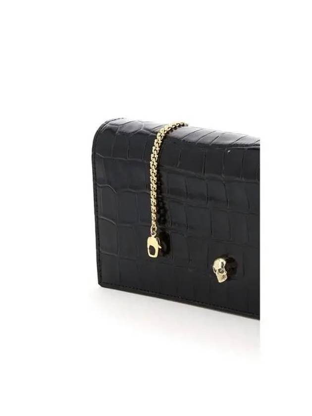 Skull Wallet On Chain Mini Bag Black - ALEXANDER MCQUEEN - BALAAN 4