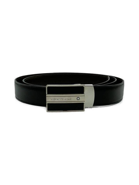 Classic Reversible Leather Belt Black - MONTBLANC - BALAAN 2