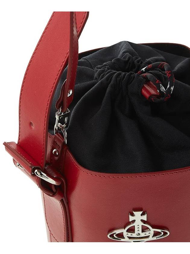 Drawstring Buckle Leather Bucket Bag Red - VIVIENNE WESTWOOD - BALAAN 10