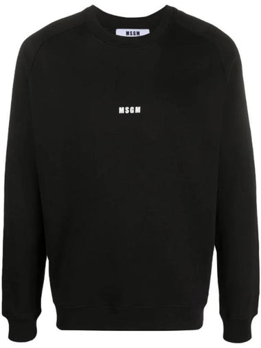 Logo Print Cotton Sweatshirt Black - MSGM - BALAAN 1