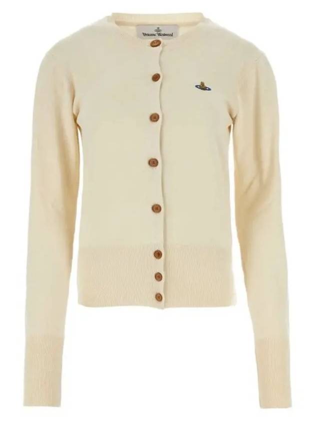 Logo Patch Cardigan Off White - VIVIENNE WESTWOOD - BALAAN 2