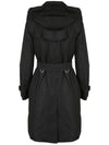 Detachable Hood Teffeta Kensington Trench Coat Black - BURBERRY - BALAAN 4