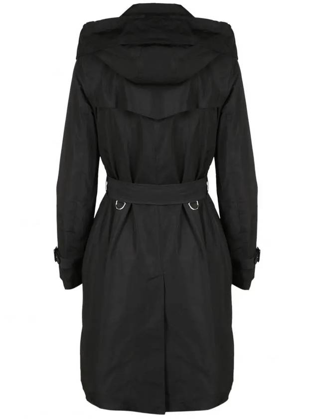 Detachable Hood Teffeta Kensington Trench Coat Black - BURBERRY - BALAAN 4