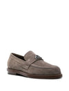 Seal Plaque Suede Loafers Brown - ALEXANDER MCQUEEN - BALAAN 3