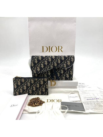 Oblique Saddle WOC Chain Wallet Cross Bag - DIOR - BALAAN 1