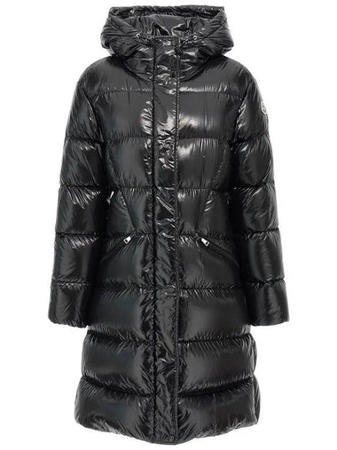 BELLEVUE Logo Patch Belted Long Padded Jacket Black 1C000 38 5963V 999 - MONCLER - BALAAN 1