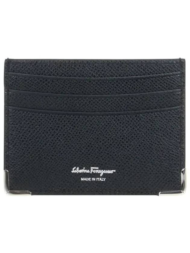 Salvatore slim leather card wallet black - SALVATORE FERRAGAMO - BALAAN.