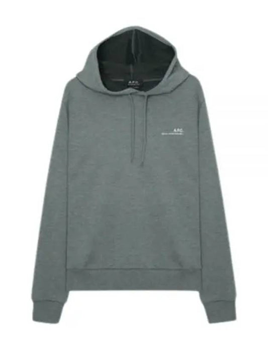 Logo Cotton Blend Knit Hoodie Green - A.P.C. - BALAAN 2