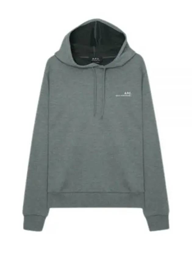 Logo Cotton Blend Knit Hoodie Green - A.P.C. - BALAAN 2