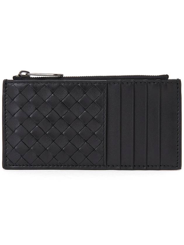 Intrecciato Zipper Card Wallet Black - BOTTEGA VENETA - BALAAN 3