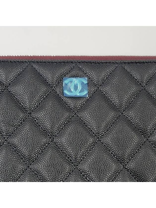 Medium Classic Clutch Bag Caviar Leather & Silver Black - CHANEL - BALAAN 7