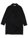 Men's Button Up Single Breasted Coat Black - ACNE STUDIOS - BALAAN 2