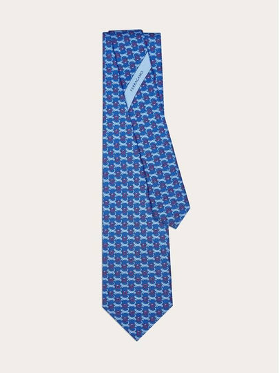 Tiger Print Silk Tie Blue - SALVATORE FERRAGAMO - BALAAN 2