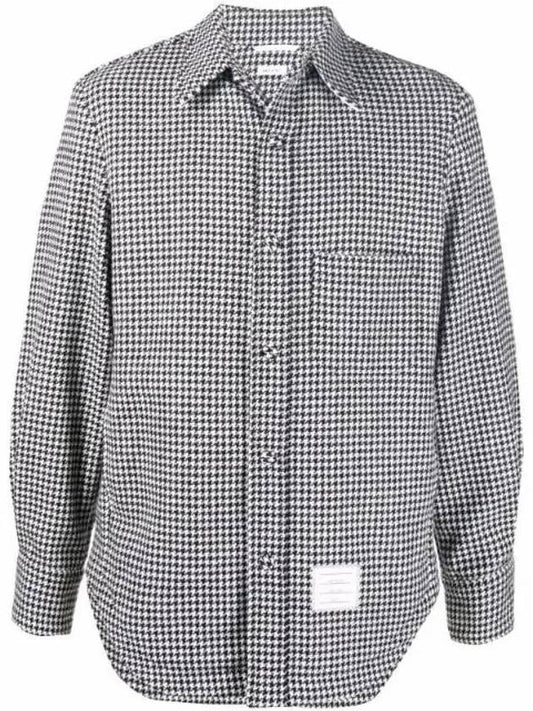 Houndstooth Pattern Shirt Jacket Black White - THOM BROWNE - BALAAN 1