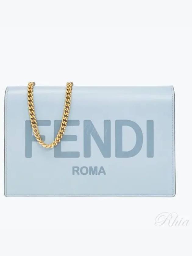 Logo Chain Small Long Wallet Light Blue - FENDI - BALAAN 2