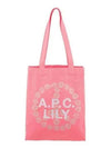 Lily Logo Canvas Tote Bag Neon Pink - A.P.C. - BALAAN 2