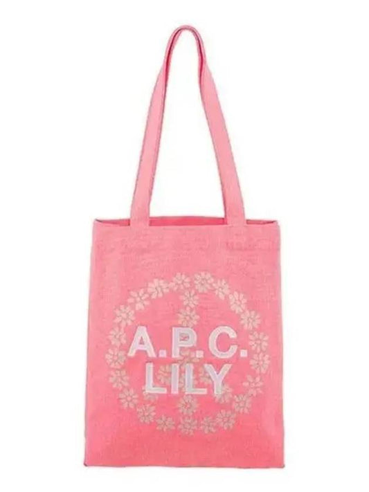 Lily Logo Canvas Tote Bag Neon Pink - A.P.C. - BALAAN 2